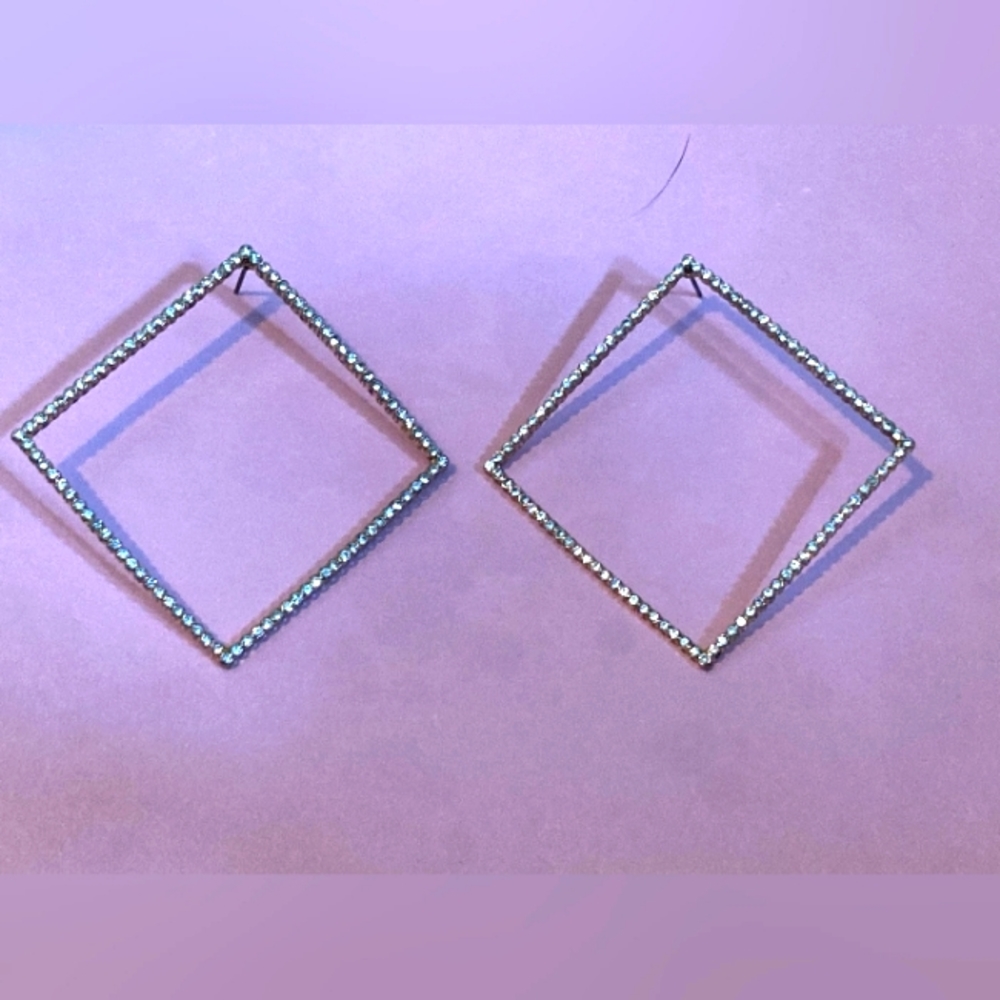 Diamond Silver Earrings